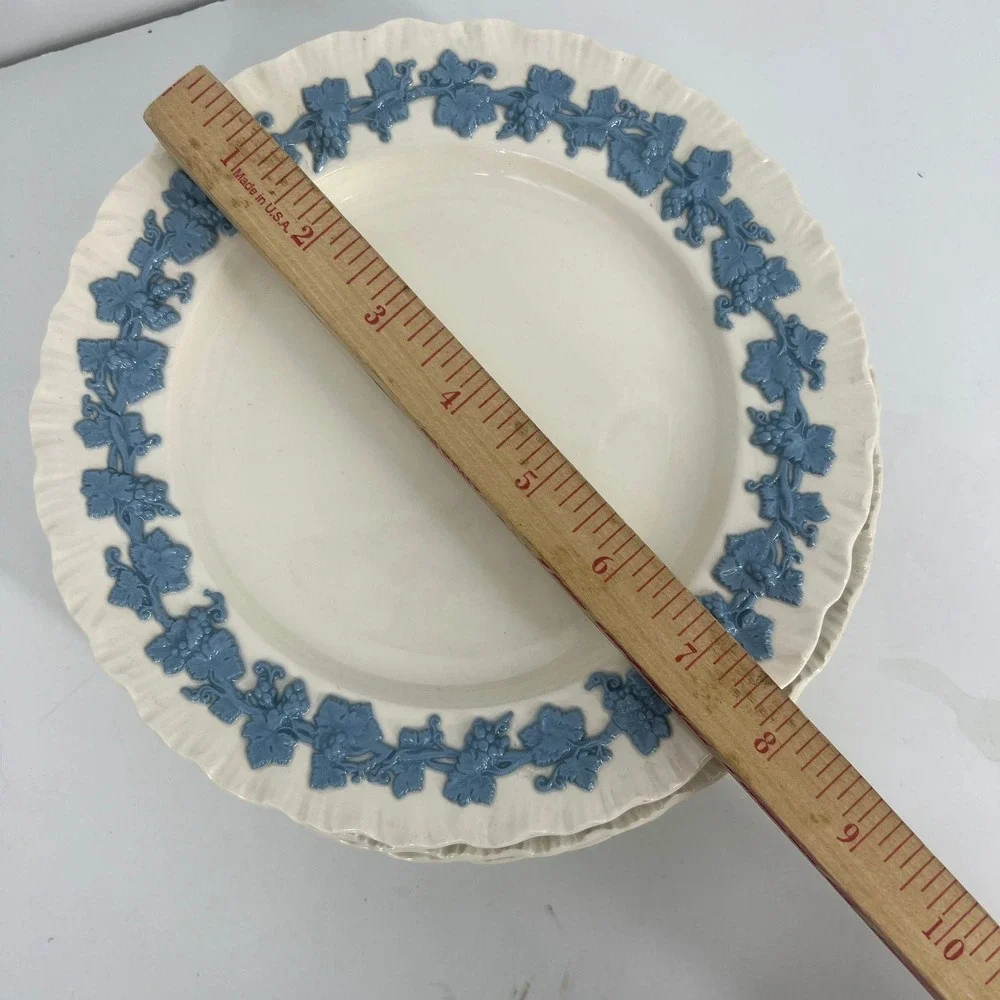 Wedgwood Etruria Queens Ware Embossed Lavender Blue Cream 8